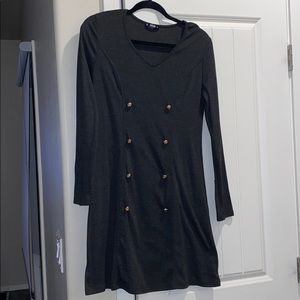 SHEIN grey long sleeve dress